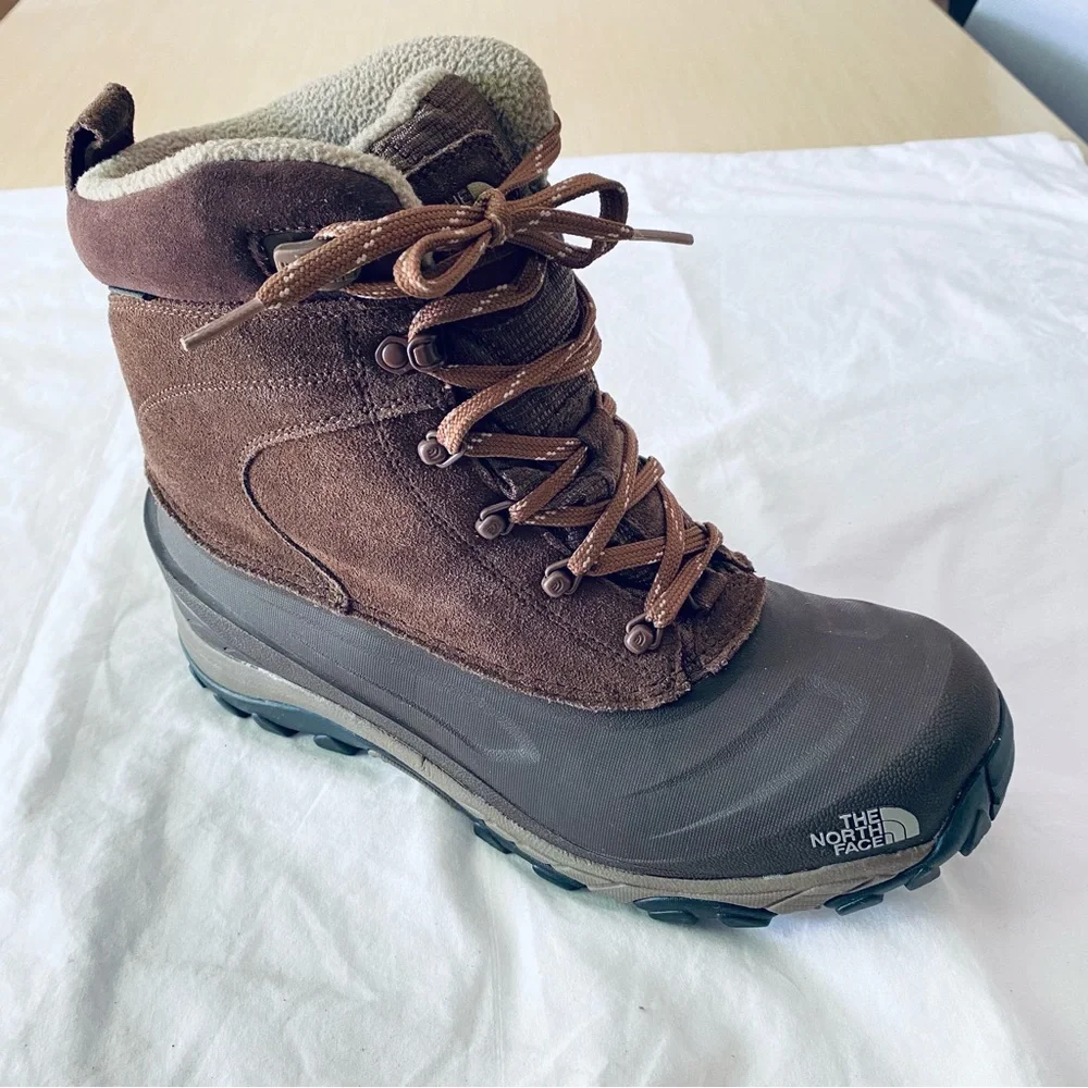 THE NORTH FACE Chilkat III Boots Brown Suede Lug Winter Snow Rain Waterproof